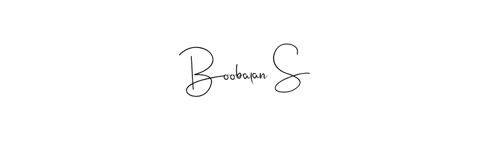 How to make Boobalan S name signature. Use Andilay-7BmLP style for creating short signs online. This is the latest handwritten sign. Boobalan S signature style 4 images and pictures png