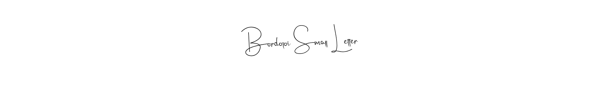 Andilay-7BmLP is a professional signature style that is perfect for those who want to add a touch of class to their signature. It is also a great choice for those who want to make their signature more unique. Get Bordoloi Small Letter name to fancy signature for free. Bordoloi Small Letter signature style 4 images and pictures png