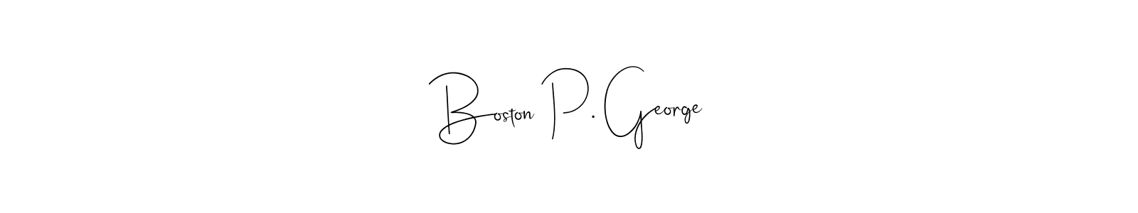 Also You can easily find your signature by using the search form. We will create Boston P. George name handwritten signature images for you free of cost using Andilay-7BmLP sign style. Boston P. George signature style 4 images and pictures png