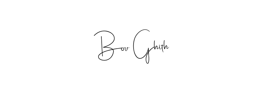 Design your own signature with our free online signature maker. With this signature software, you can create a handwritten (Andilay-7BmLP) signature for name Bou Ghith. Bou Ghith signature style 4 images and pictures png