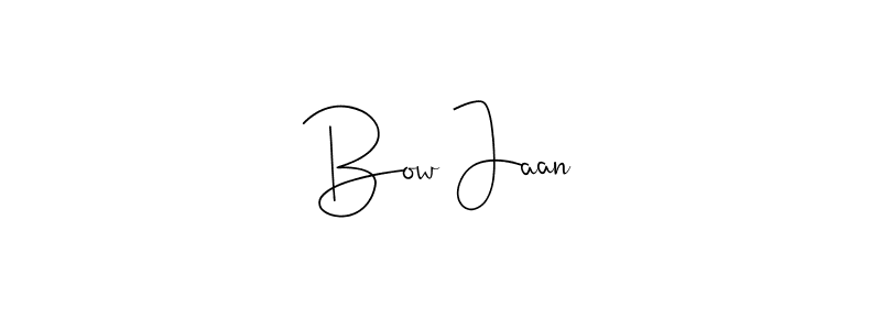 How to make Bow Jaan name signature. Use Andilay-7BmLP style for creating short signs online. This is the latest handwritten sign. Bow Jaan signature style 4 images and pictures png