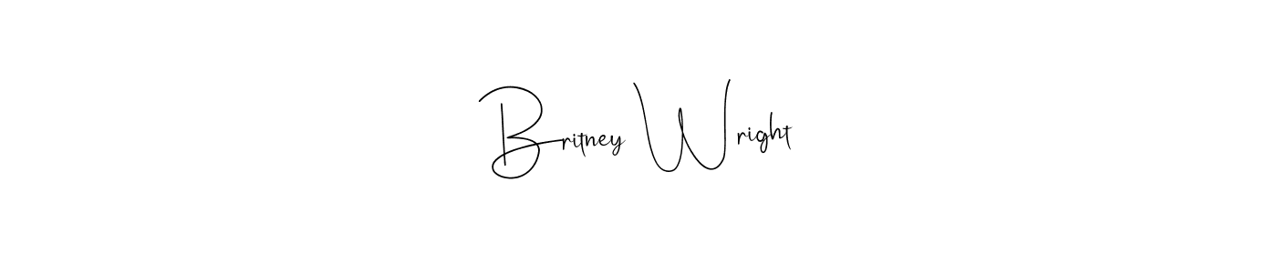How to make Britney Wright name signature. Use Andilay-7BmLP style for creating short signs online. This is the latest handwritten sign. Britney Wright signature style 4 images and pictures png