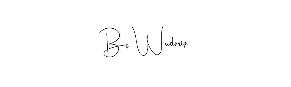 if you are searching for the best signature style for your name Bs Wadmile. so please give up your signature search. here we have designed multiple signature styles  using Andilay-7BmLP. Bs Wadmile signature style 4 images and pictures png