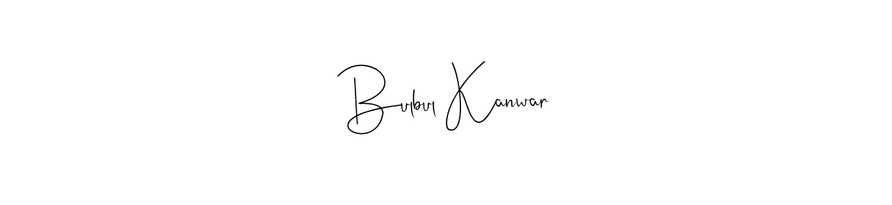 Create a beautiful signature design for name Bulbul Kanwar. With this signature (Andilay-7BmLP) fonts, you can make a handwritten signature for free. Bulbul Kanwar signature style 4 images and pictures png