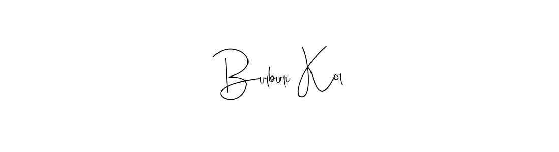 Andilay-7BmLP is a professional signature style that is perfect for those who want to add a touch of class to their signature. It is also a great choice for those who want to make their signature more unique. Get Bulbuli Kol name to fancy signature for free. Bulbuli Kol signature style 4 images and pictures png