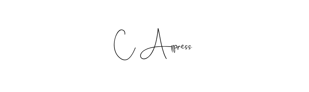 if you are searching for the best signature style for your name C Allpress. so please give up your signature search. here we have designed multiple signature styles  using Andilay-7BmLP. C Allpress signature style 4 images and pictures png