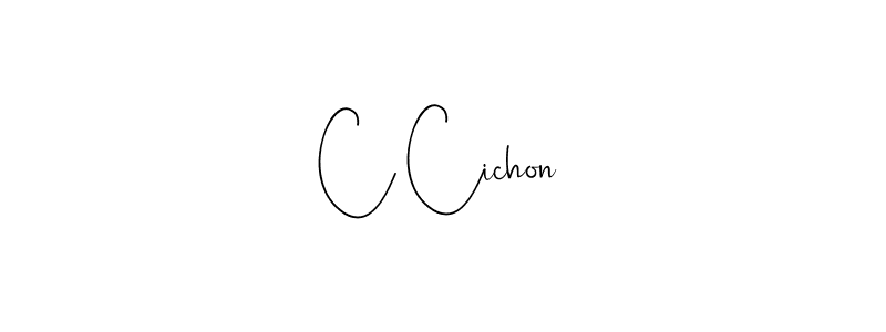 Make a beautiful signature design for name C Cichon. With this signature (Andilay-7BmLP) style, you can create a handwritten signature for free. C Cichon signature style 4 images and pictures png