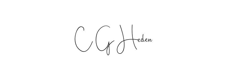 How to make C G Heden name signature. Use Andilay-7BmLP style for creating short signs online. This is the latest handwritten sign. C G Heden signature style 4 images and pictures png