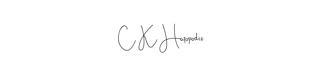 How to make C K Hatopodis name signature. Use Andilay-7BmLP style for creating short signs online. This is the latest handwritten sign. C K Hatopodis signature style 4 images and pictures png