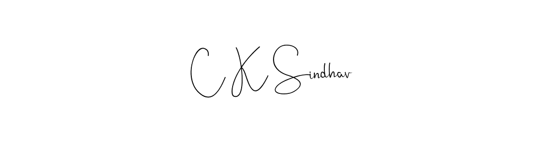 How to make C K Sindhav name signature. Use Andilay-7BmLP style for creating short signs online. This is the latest handwritten sign. C K Sindhav signature style 4 images and pictures png