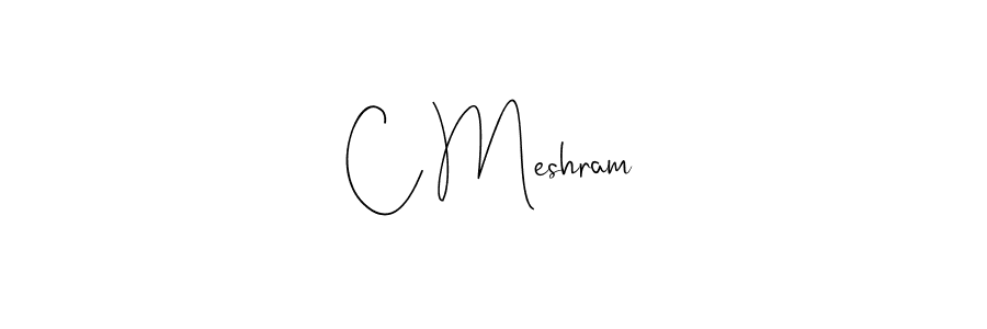 The best way (Andilay-7BmLP) to make a short signature is to pick only two or three words in your name. The name C Meshram include a total of six letters. For converting this name. C Meshram signature style 4 images and pictures png