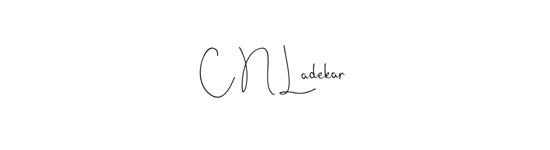 if you are searching for the best signature style for your name C N Ladekar. so please give up your signature search. here we have designed multiple signature styles  using Andilay-7BmLP. C N Ladekar signature style 4 images and pictures png