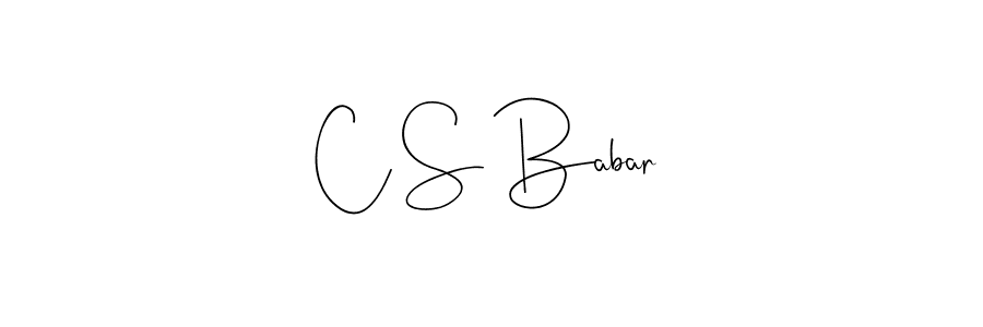 if you are searching for the best signature style for your name C S Babar. so please give up your signature search. here we have designed multiple signature styles  using Andilay-7BmLP. C S Babar signature style 4 images and pictures png