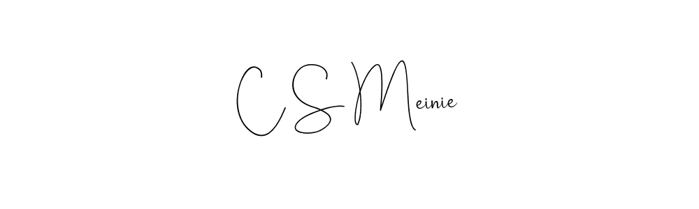 Andilay-7BmLP is a professional signature style that is perfect for those who want to add a touch of class to their signature. It is also a great choice for those who want to make their signature more unique. Get C S Meinie name to fancy signature for free. C S Meinie signature style 4 images and pictures png