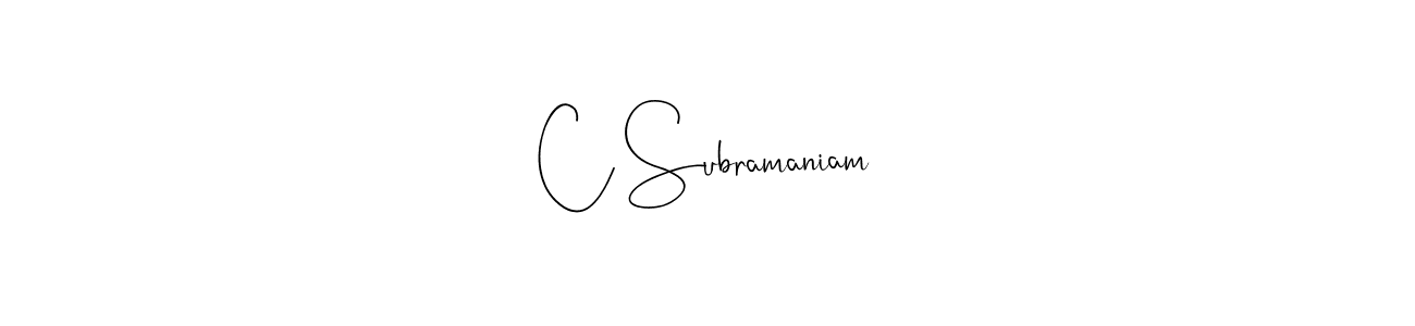 if you are searching for the best signature style for your name C Subramaniam. so please give up your signature search. here we have designed multiple signature styles  using Andilay-7BmLP. C Subramaniam signature style 4 images and pictures png