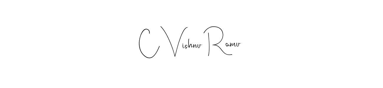 You should practise on your own different ways (Andilay-7BmLP) to write your name (C Vishnu Ramu) in signature. don't let someone else do it for you. C Vishnu Ramu signature style 4 images and pictures png