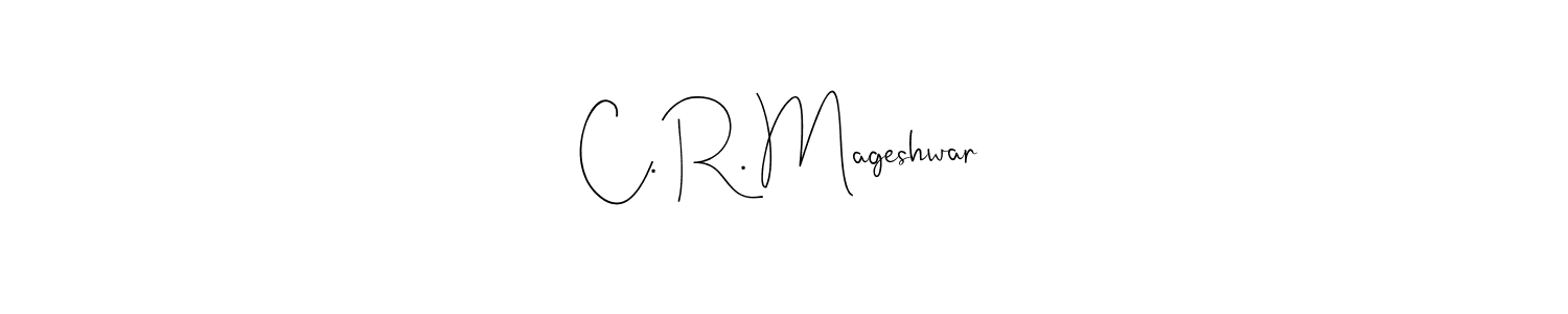 The best way (Andilay-7BmLP) to make a short signature is to pick only two or three words in your name. The name C. R. Mageshwar include a total of six letters. For converting this name. C. R. Mageshwar signature style 4 images and pictures png
