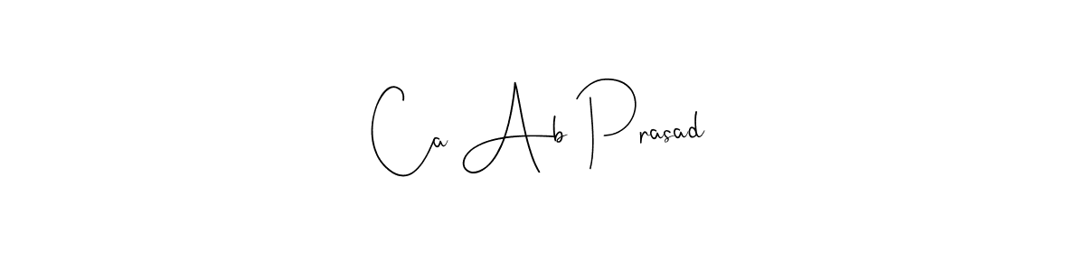 How to make Ca Ab Prasad name signature. Use Andilay-7BmLP style for creating short signs online. This is the latest handwritten sign. Ca Ab Prasad signature style 4 images and pictures png