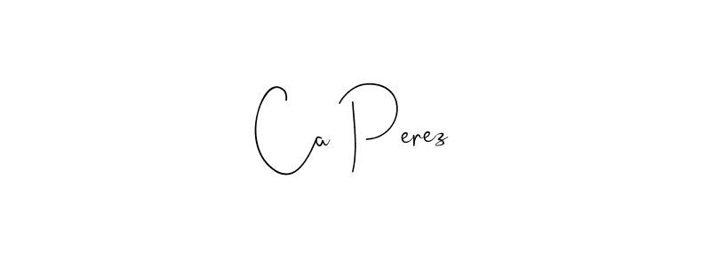 How to make Ca Perez name signature. Use Andilay-7BmLP style for creating short signs online. This is the latest handwritten sign. Ca Perez signature style 4 images and pictures png
