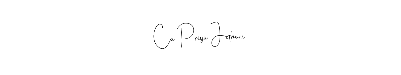 This is the best signature style for the Ca Priya Jethani name. Also you like these signature font (Andilay-7BmLP). Mix name signature. Ca Priya Jethani signature style 4 images and pictures png