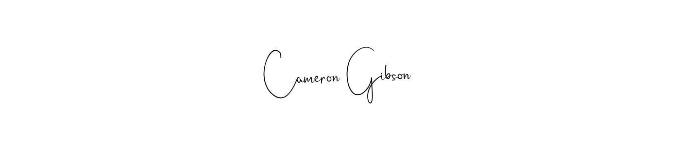 How to make Cameron Gibson name signature. Use Andilay-7BmLP style for creating short signs online. This is the latest handwritten sign. Cameron Gibson signature style 4 images and pictures png