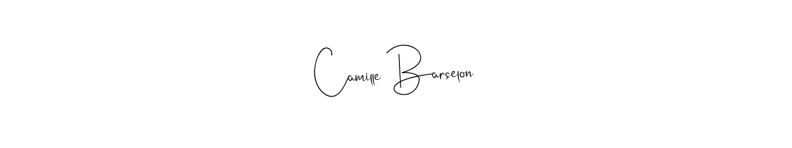 How to make Camille Barselon name signature. Use Andilay-7BmLP style for creating short signs online. This is the latest handwritten sign. Camille Barselon signature style 4 images and pictures png