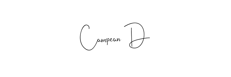 Make a beautiful signature design for name Campean D. With this signature (Andilay-7BmLP) style, you can create a handwritten signature for free. Campean D signature style 4 images and pictures png