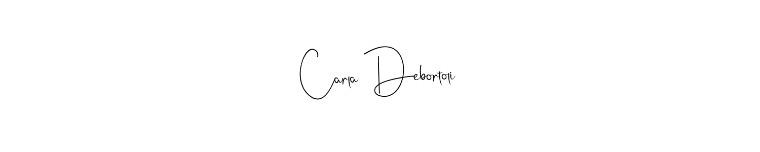 You should practise on your own different ways (Andilay-7BmLP) to write your name (Carla Debortoli) in signature. don't let someone else do it for you. Carla Debortoli signature style 4 images and pictures png