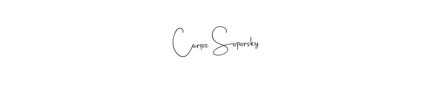You should practise on your own different ways (Andilay-7BmLP) to write your name (Carlos Soporsky) in signature. don't let someone else do it for you. Carlos Soporsky signature style 4 images and pictures png