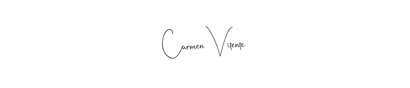 How to make Carmen Vitente name signature. Use Andilay-7BmLP style for creating short signs online. This is the latest handwritten sign. Carmen Vitente signature style 4 images and pictures png