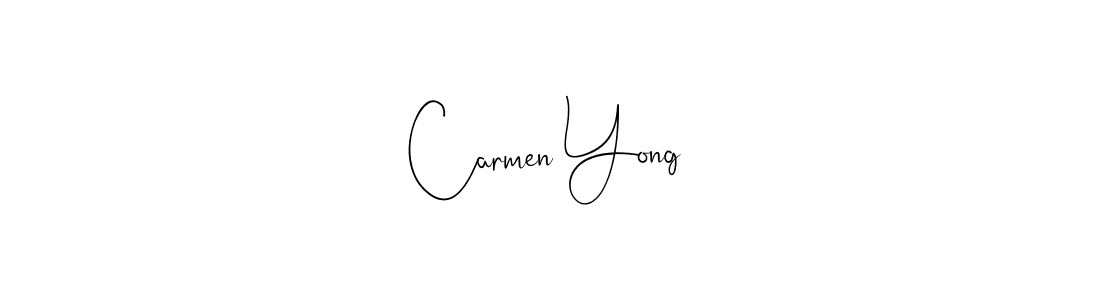 How to make Carmen Yong name signature. Use Andilay-7BmLP style for creating short signs online. This is the latest handwritten sign. Carmen Yong signature style 4 images and pictures png