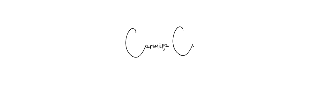 This is the best signature style for the Carmilla C. name. Also you like these signature font (Andilay-7BmLP). Mix name signature. Carmilla C. signature style 4 images and pictures png