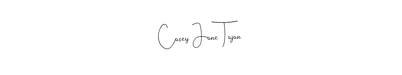 Andilay-7BmLP is a professional signature style that is perfect for those who want to add a touch of class to their signature. It is also a great choice for those who want to make their signature more unique. Get Casey Jane Tajan name to fancy signature for free. Casey Jane Tajan signature style 4 images and pictures png