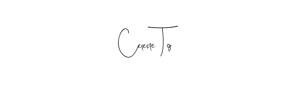 How to make Celeste Tg name signature. Use Andilay-7BmLP style for creating short signs online. This is the latest handwritten sign. Celeste Tg signature style 4 images and pictures png