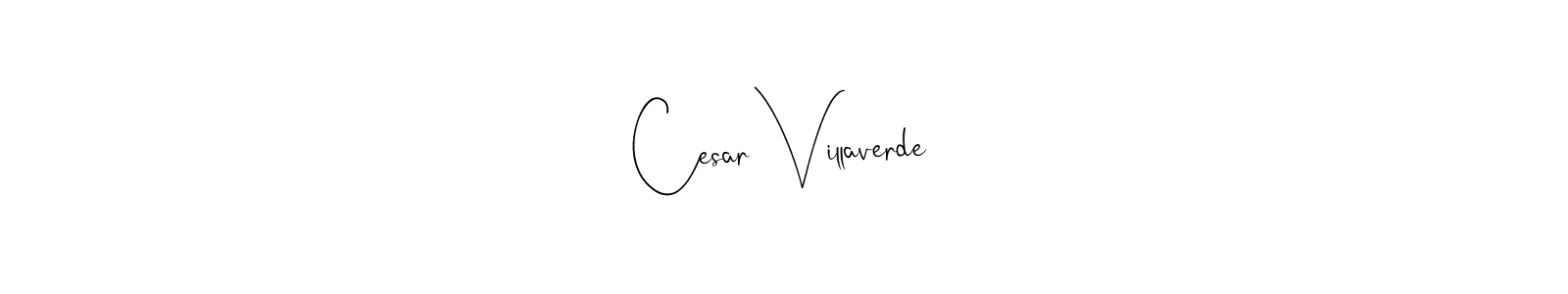 How to make Cesar Villaverde name signature. Use Andilay-7BmLP style for creating short signs online. This is the latest handwritten sign. Cesar Villaverde signature style 4 images and pictures png