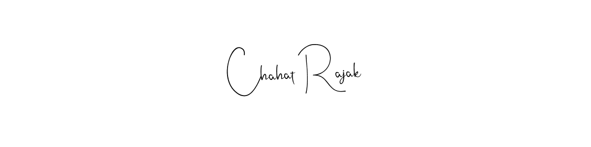 How to make Chahat Rajak name signature. Use Andilay-7BmLP style for creating short signs online. This is the latest handwritten sign. Chahat Rajak signature style 4 images and pictures png