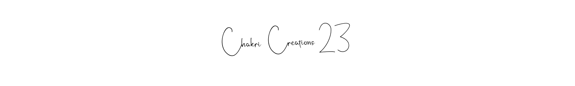 The best way (Andilay-7BmLP) to make a short signature is to pick only two or three words in your name. The name Chakri  Creations 23 include a total of six letters. For converting this name. Chakri  Creations 23 signature style 4 images and pictures png