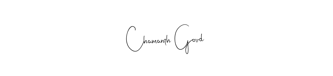 Use a signature maker to create a handwritten signature online. With this signature software, you can design (Andilay-7BmLP) your own signature for name Chamanth Goud. Chamanth Goud signature style 4 images and pictures png