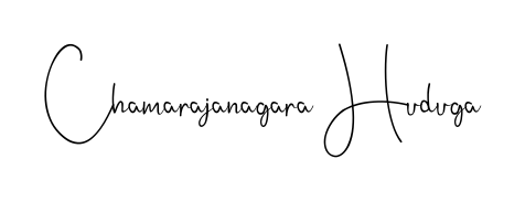 A timeless handwritten aesthetic for Chamarajanagara Huduga. The Andilay-7BmLP font gives your signature a handcrafted feel with natural curves. Chamarajanagara Huduga signature style 4 images and pictures png