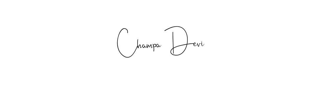 How to make Champa Devi signature? Andilay-7BmLP is a professional autograph style. Create handwritten signature for Champa Devi name. Champa Devi signature style 4 images and pictures png