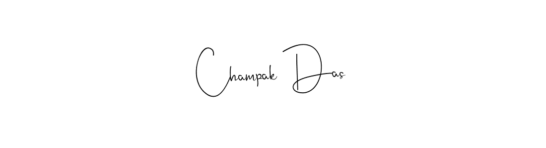 How to make Champak Das name signature. Use Andilay-7BmLP style for creating short signs online. This is the latest handwritten sign. Champak Das signature style 4 images and pictures png