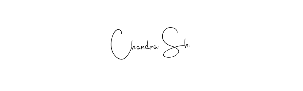 if you are searching for the best signature style for your name Chandra Sh. so please give up your signature search. here we have designed multiple signature styles  using Andilay-7BmLP. Chandra Sh signature style 4 images and pictures png