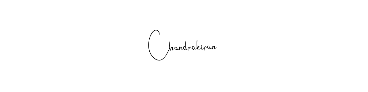 How to make Chandrakiran name signature. Use Andilay-7BmLP style for creating short signs online. This is the latest handwritten sign. Chandrakiran signature style 4 images and pictures png