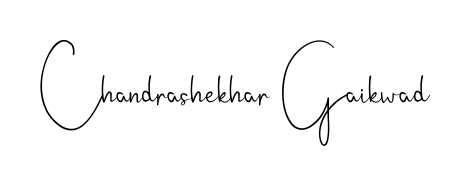 A dynamic signature style for Chandrashekhar Gaikwad using Andilay-7BmLP script. Designed to look authentic, handwritten, and professional. Chandrashekhar Gaikwad signature style 4 images and pictures png