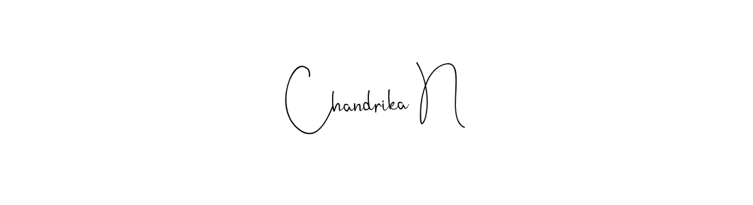 Use a signature maker to create a handwritten signature online. With this signature software, you can design (Andilay-7BmLP) your own signature for name Chandrika N. Chandrika N signature style 4 images and pictures png