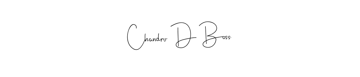 Design your own signature with our free online signature maker. With this signature software, you can create a handwritten (Andilay-7BmLP) signature for name Chandru D Boss. Chandru D Boss signature style 4 images and pictures png