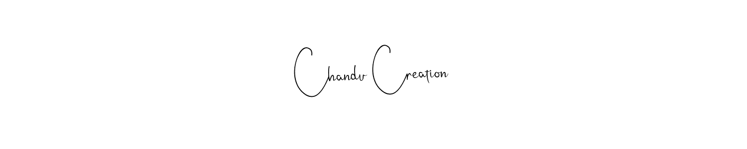How to make Chandu Creation name signature. Use Andilay-7BmLP style for creating short signs online. This is the latest handwritten sign. Chandu Creation signature style 4 images and pictures png