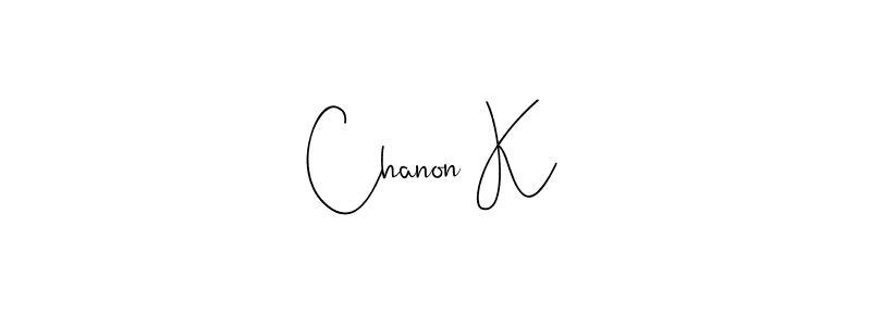 Andilay-7BmLP is a professional signature style that is perfect for those who want to add a touch of class to their signature. It is also a great choice for those who want to make their signature more unique. Get Chanon K name to fancy signature for free. Chanon K signature style 4 images and pictures png