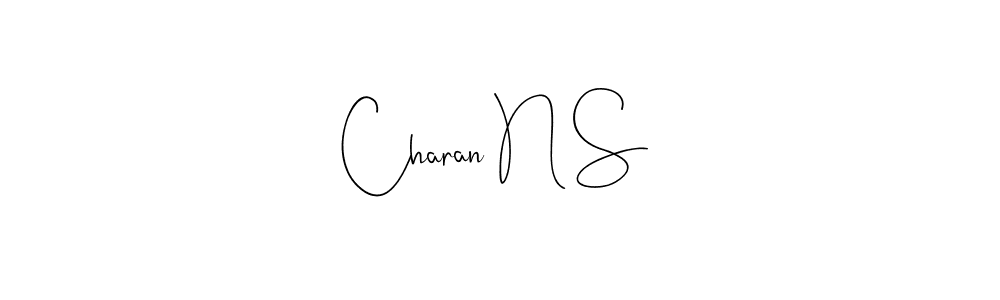 Design your own signature with our free online signature maker. With this signature software, you can create a handwritten (Andilay-7BmLP) signature for name Charan N S. Charan N S signature style 4 images and pictures png