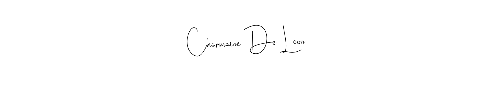 How to make Charmaine De Leon name signature. Use Andilay-7BmLP style for creating short signs online. This is the latest handwritten sign. Charmaine De Leon signature style 4 images and pictures png